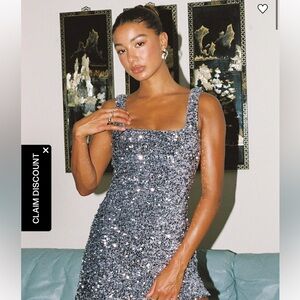 Princess Polly Silver Sequin Mini Dress